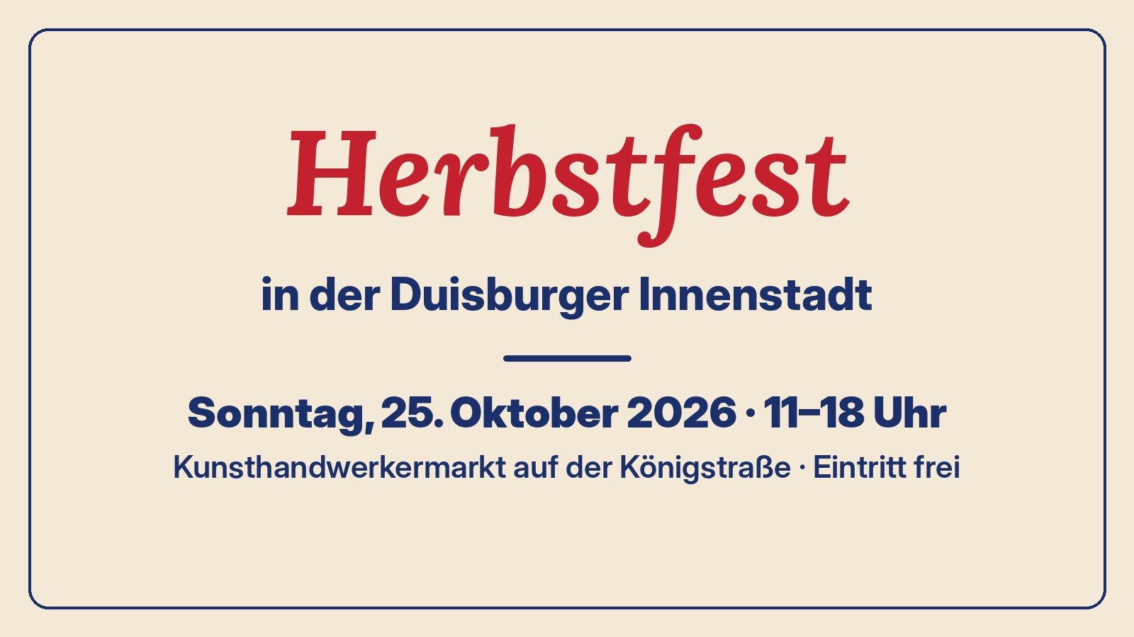 Herbstfest in der Duisburger Innenstadt am 25. Oktober
